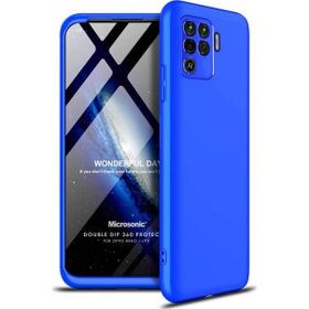 Microsonic Oppo Reno 5 Lite Double Dip 360 Protective Mavi Cep Telefonu Kılıfı