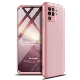 Microsonic Oppo Reno 5 Lite Double Dip 360 Protective Rose Gold Cep Telefonu Kılıfı