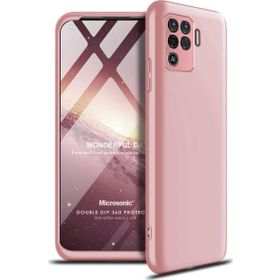 Microsonic Oppo Reno 5 Lite Double Dip 360 Protective Rose Gold Cep Telefonu Kılıfı