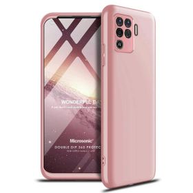 Microsonic Oppo Reno 5 Lite Double Dip 360 Protective Rose Gold Cep Telefonu Kılıfı
