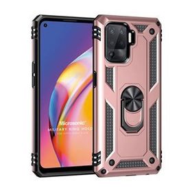 Microsonic Oppo Reno 5 Lite Military Ring Holder Rose Gold Cep Telefonu Kılıfı