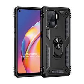 Microsonic Oppo Reno 5 Lite Military Ring Holder Siyah Cep Telefonu Kılıfı