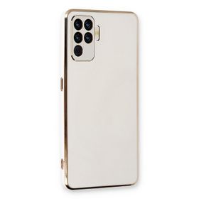 Microsonic Oppo Reno 5 Lite Olive Plated Beyaz Cep Telefonu Kılıfı