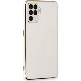 Microsonic Oppo Reno 5 Lite Olive Plated Beyaz Cep Telefonu Kılıfı
