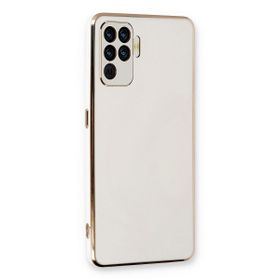 Microsonic Oppo Reno 5 Lite Olive Plated Beyaz Cep Telefonu Kılıfı