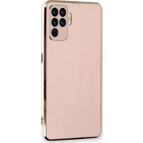 Microsonic Oppo Reno 5 Lite Olive Plated Pembe Cep Telefonu Kılıfı
