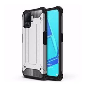 Microsonic Oppo Reno 5 Lite Rugged Armor Gümüş Cep Telefonu Kılıfı