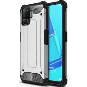 Microsonic Oppo Reno 5 Lite Rugged Armor Gümüş Cep Telefonu Kılıfı