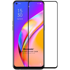 Microsonic Oppo Reno 5 Lite Tam Kaplayan Temperli Siyah Cam Ekran Koruyucu