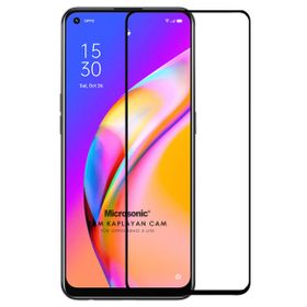 Microsonic Oppo Reno 5 Lite Tam Kaplayan Temperli Siyah Cam Ekran Koruyucu