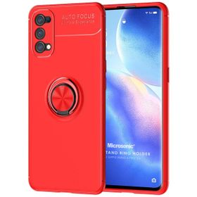 Microsonic Oppo Reno 5 Pro 5G Kickstand Ring Holder Kırmızı Cep Telefonu Kılıfı