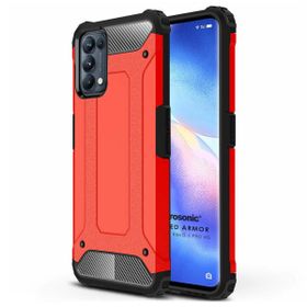 Microsonic Oppo Reno 5 Pro 5G Rugged Armor Kırmızı Cep Telefonu Kılıfı