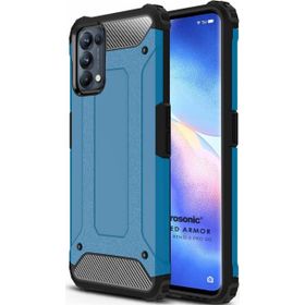Microsonic Oppo Reno 5 Pro 5G Rugged Armor Mavi Cep Telefonu Kılıfı
