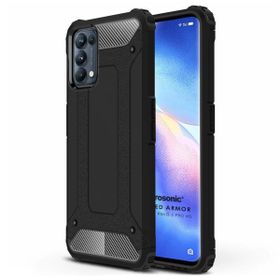 Microsonic Oppo Reno 5 Pro 5G Rugged Armor Siyah Cep Telefonu Kılıfı