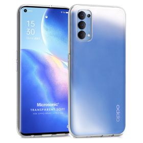Microsonic Oppo Reno 5 Pro 5G Transparent Soft Beyaz Cep Telefonu Kılıfı