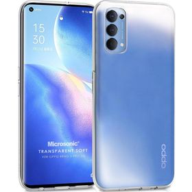 Microsonic Oppo Reno 5 Pro 5G Transparent Soft Beyaz Cep Telefonu Kılıfı