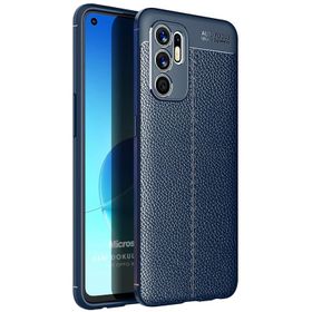 Microsonic Oppo Reno 6 4G Deri Dokulu Silikon Kılıf