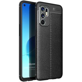 Microsonic Oppo Reno 6 4G Deri Dokulu Silikon Kılıf