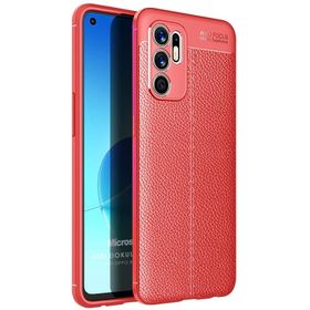 Microsonic Oppo Reno 6 4G Deri Dokulu Silikon Kılıf