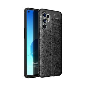 Microsonic Oppo Reno 6 4G Deri Dokulu Silikon Kılıf