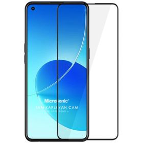 Microsonic Oppo Reno 6 4G Tam Kaplayan Temperli Siyah Cam Ekran Koruyucu