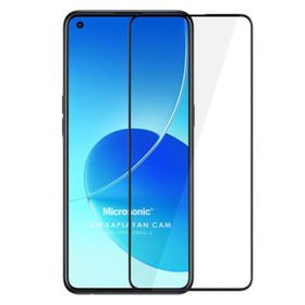 Microsonic Oppo Reno 6 4G Tam Kaplayan Temperli Siyah Cam Ekran Koruyucu