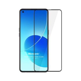 Microsonic Oppo Reno 6 4G Tam Kaplayan Temperli Siyah Cam Ekran Koruyucu