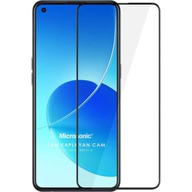 Microsonic Oppo Reno 6 4G Tam Kaplayan Temperli Siyah Cam Ekran Koruyucu