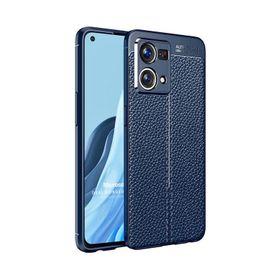 Microsonic Oppo Reno 7 4G Deri Dokulu Silikon Lacivert Kılıf