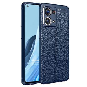 Microsonic Oppo Reno 7 4G Deri Dokulu Silikon Lacivert Kılıf