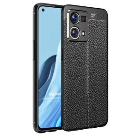 Microsonic Oppo Reno 7 4G Deri Dokulu Silikon Siyah Kılıf