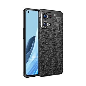 Microsonic Oppo Reno 7 4G Deri Dokulu Silikon Siyah Kılıf