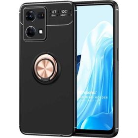 Microsonic Oppo Reno 7 4G Kickstand Ring Holder Rose Siyah Kılıf