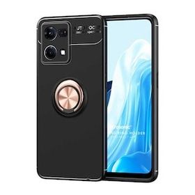 Microsonic Oppo Reno 7 4G Kickstand Ring Holder Rose Siyah Kılıf