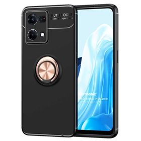 Microsonic Oppo Reno 7 4G Kickstand Ring Holder Rose Siyah Kılıf