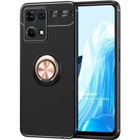 Microsonic Oppo Reno 7 4G Kickstand Ring Holder Rose Siyah Kılıf