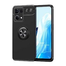 Microsonic Oppo Reno 7 4G Kickstand Ring Holder Siyah Kılıf