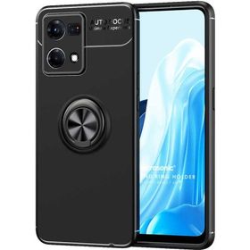 Microsonic Oppo Reno 7 4G Kickstand Ring Holder Siyah Kılıf