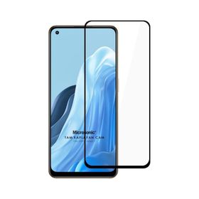 Microsonic Oppo Reno 7 4G Tam Kaplayan Temperli Siyah Cam Ekran Koruyucu