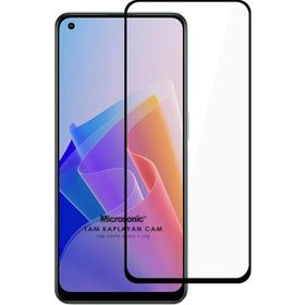 Microsonic Oppo Reno 7 Lite Tam Kaplayan Temperli Siyah Cam Ekran Koruyucu
