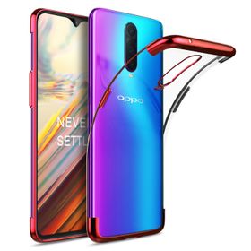Microsonic Oppo RX17 Pro Skyfall Transparent Clear Kırmızı Kılıf