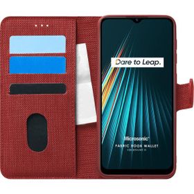 Microsonic Realme 5I Fabric Book Wallet Kırmızı Kılıf