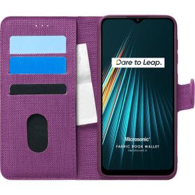 Microsonic Realme 5I Fabric Book Wallet Mor Kılıf