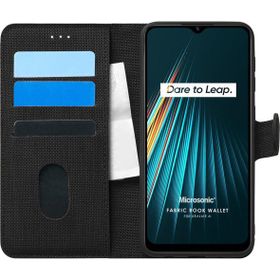 Microsonic Realme 6I Fabric Book Wallet Siyah Kılıf