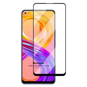 Microsonic Realme 8 Pro Tam Kaplayan Temperli Siyah Cam Ekran Koruyucu