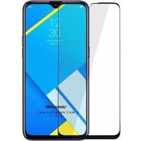 Microsonic Realme C2 Siyah Tam Kaplayan Temperli Cam Ekran Koruyucu