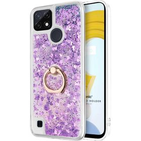 Microsonic Realme C21 Glitter Liquid Holder Mor Kılıf