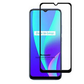 Microsonic Realme C21 Tam Kaplayan Temperli Siyah Cam Ekran Koruyucu