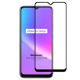 Microsonic Realme C25 Tam Kaplayan Temperli Siyah Cam Ekran Koruyucu