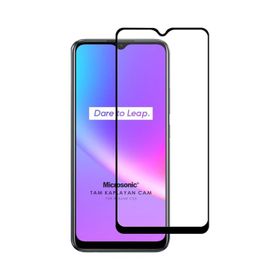 Microsonic Realme C25 Tam Kaplayan Temperli Siyah Cam Ekran Koruyucu